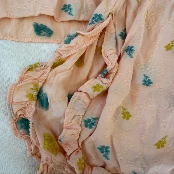 Anthropologie Peach Ruffled Pajama Set- Womens S - Picture 8 of 10